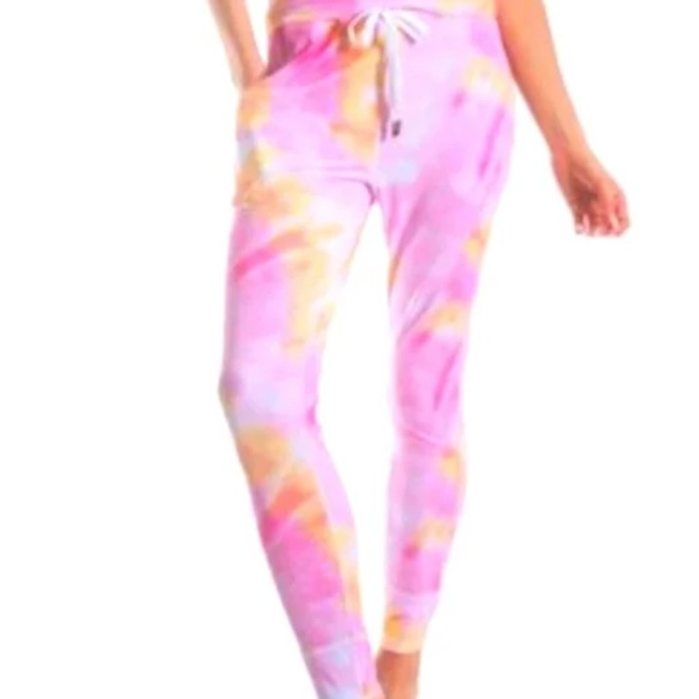 X by GOTTEX - Pink Aurora Tie Dye Jogger & Top matching set